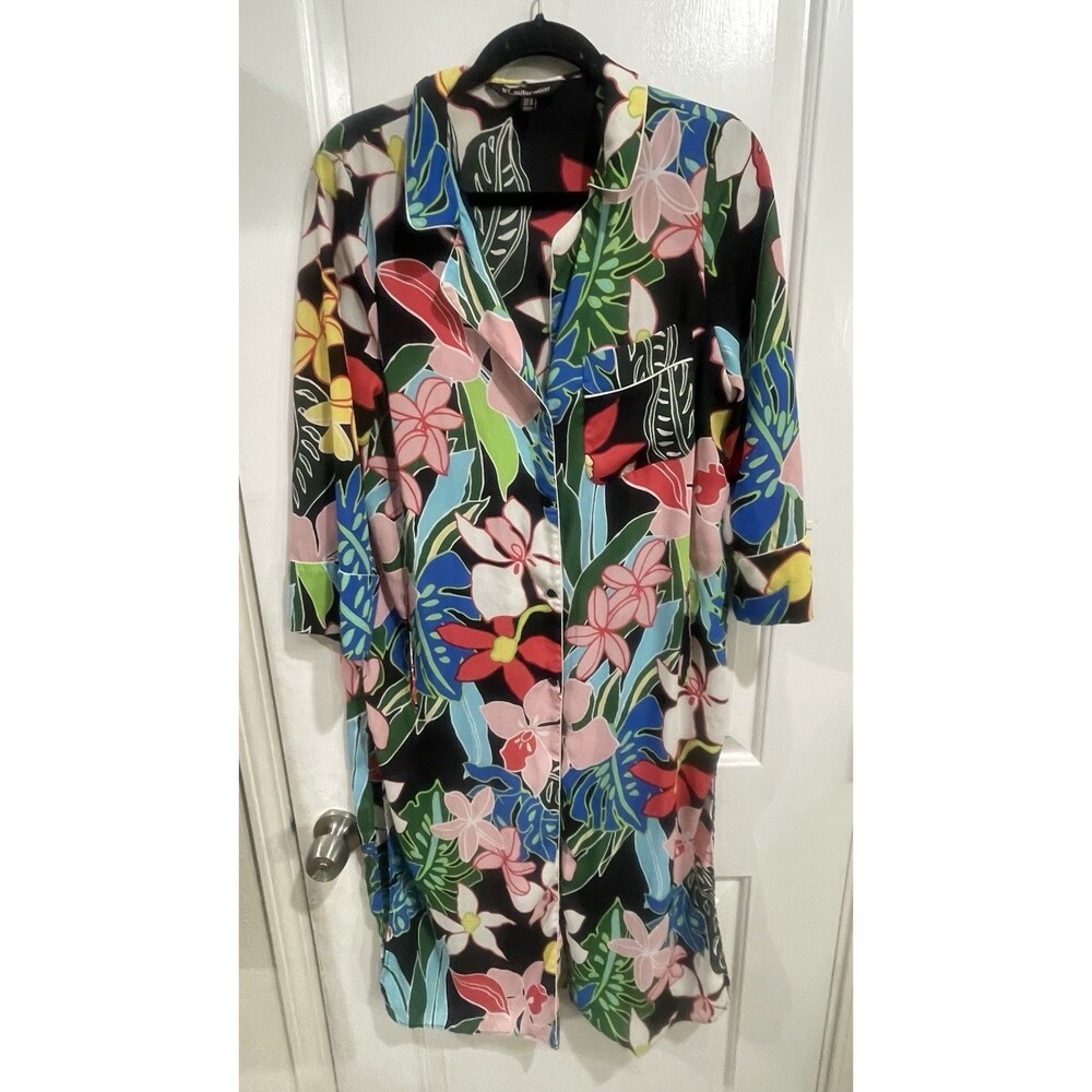 Zara trf-outerwear Button Up Light Colorful Side Slits  Pockets SZ M Pristine